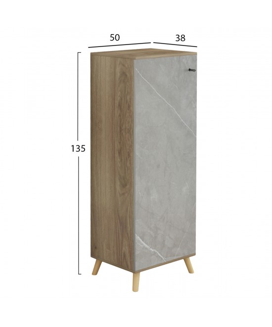 ΠΑΠΟΥΤΣΟΘΗΚΗ-ΝΤΟΥΛΑΠΙ ALVARO HM8954.11 ΜΕΛΑΜΙΝΗ SONAMA-STONE TEXTURE 50Χ38Χ135Yεκ.