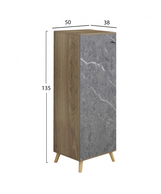 ΠΑΠΟΥΤΣΟΘΗΚΗ-ΝΤΟΥΛΑΠΙ ALVARO HM8954.12 ΜΕΛΑΜΙΝΗ SONAMA-STONE TEXTURE 50Χ38Χ135Yεκ.