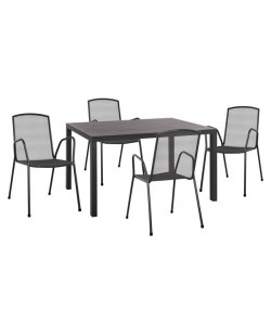 ΣΕΤ 5ΤΜΧ ΜΕ ΤΡΑΠΕΖΙ 140Χ80Χ75,5Υ ΑΛΟΥΜΙΝΙΟΥ & ΚΑΡΕΚΛΕΣ ΜΕΤΑΛΛΙΚΕΣ ΑΝΘΡΑΚΙ HM10533