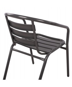 ΣΕΤ 3ΤΜΧ ΜΕ ΤΡΑΠΕΖΙ FIGO 70Χ70Χ72Υ & ΠΟΛΥΘΡΟΝΕΣ LAURA ΓΚΡΙ ΧΡΩΜΑ HM10469