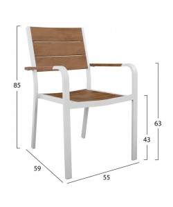 ΣΕΤ 3ΤΜΧ ΜΕ ΤΡΑΠΕΖΙ 80Χ80Χ73Υ & ΠΟΛΥΘΡΟΝΕΣ ΑΛΟΥΜΙΝΙΟΥ ΣΕ ΛΕΥΚΟ ΧΡΩΜΑ HM10537.01