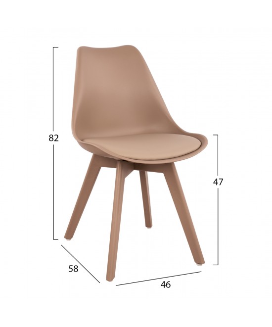 ΚΑΡΕΚΛΑ VEGAS HM0033.45 ΜΕ ΠΟΔΙΑ ΠΟΛΥΠΡΟΠΥΛΕΝΙΟΥ ΚΑΙ ΚΑΘΙΣΜΑ PP ΚΑΠΟΥΤΣΙΝΟ 49x55,5x84Υ