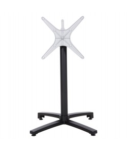 ΒΑΣΗ ΑΛΟΥΜΙΝΙΟΥ ΠΤΥΣΣΟΜΕΝΗ HM459.01 ΜΑΥΡΟ ΜΑΤ 69Χ69Χ73Υεκ. ΜΕ ΣΤΑΥΡΟ 48Χ48εκ.