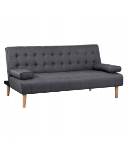 ΚΑΝΑΠΕΣ ΚΡΕΒΑΤΙ WANDA HM3149.01 ΜΕ ΓΚΡΙ ΥΦΑΣΜΑ ΚΑΙ 2 ΠΛΑΙΝΑ ΜΑΞΙΛΑΡΙΑ 190X84X83Y εκ.