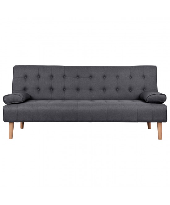 ΚΑΝΑΠΕΣ ΚΡΕΒΑΤΙ WANDA HM3149.01 ΜΕ ΓΚΡΙ ΥΦΑΣΜΑ ΚΑΙ 2 ΠΛΑΙΝΑ ΜΑΞΙΛΑΡΙΑ 190X84X83Y εκ.