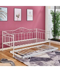 ΚΑΝΑΠΕΣ ΚΡΕΒΑΤΙ MAEKO 190Χ90 ΛΕΥΚΟΣ+ΕΠΕΚΤ/ΜΕΝΟ ΒΟΗΘΗΤΙΚΟ ΚΡΕΒΑΤΙ 85Χ185 HM571.02