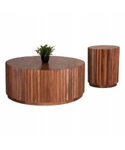 ΣΕΤ 2ΤΜΧ ΤΡΑΠΕΖΙΑ ΣΑΛΟΝΙΟΥ ΣΤΡΟΓΓΥΛΑ SEDGE HM11944 ΜΑΣΙΦ ΑΚΑΚΙΑ Φ90 & Φ40εκ.
