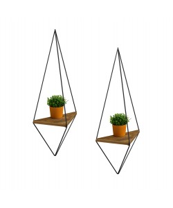 ΕΠΙΤΟΙΧΙΟ ΡΑΦΙ ΣΕΤ 2ΤΜΧ CANNARD HM8925.11 ΜΕΛΑΜΙΝΗ ΦΥΣΙΚΟ-ΜΕΤΑΛΛΟ ΜΑΥΡΟ 23x15x60Υεκ