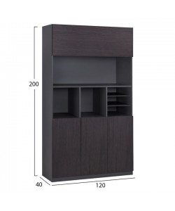 ΒΙΒΛΙΟΘΗΚΗ ΓΡΑΦΕΙΟΥ ΕΠΑΓΓΕΛΜΑΤΙΚΗ ROSEWOOD HM2088 120Χ40Χ200Υ εκ.