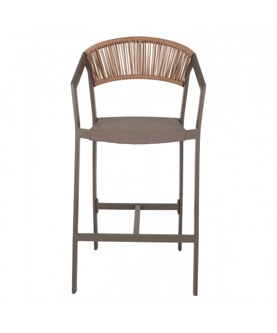 ΣΚΑΜΠΟ ΑΛΟΥΜΙΝΙΟΥ ΣΑΜΠΑΝΙ ΜΕ ΜΠΡΑΤΣΑ RATTAN & TEXTLINE 56x58x105Yεκ.HM5892.23