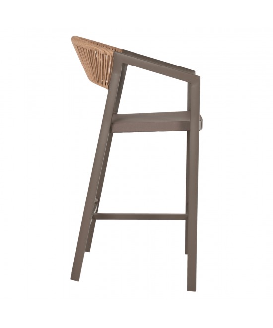 ΣΚΑΜΠΟ ΑΛΟΥΜΙΝΙΟΥ ΣΑΜΠΑΝΙ ΜΕ ΜΠΡΑΤΣΑ RATTAN & TEXTLINE 56x58x105Yεκ.HM5892.23