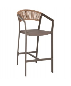 ΣΚΑΜΠΟ ΑΛΟΥΜΙΝΙΟΥ ΣΑΜΠΑΝΙ ΜΕ ΜΠΡΑΤΣΑ RATTAN & TEXTLINE 56x58x105Yεκ.HM5892.23