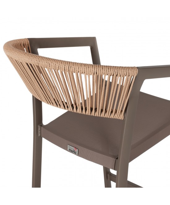 ΣΚΑΜΠΟ ΑΛΟΥΜΙΝΙΟΥ ΣΑΜΠΑΝΙ ΜΕ ΜΠΡΑΤΣΑ RATTAN & TEXTLINE 56x58x105Yεκ.HM5892.23