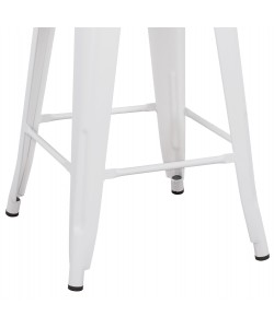 ΣΚΑΜΠΟ ΜΕΣΑΙΟΥ ΥΨΟΥΣ ΜΕΤΑΛΛΙΚΟ HM8573.21 MELITA ΣΕ ΛΕΥΚΟ ΜΑΤ 43x43x67Yεκ.