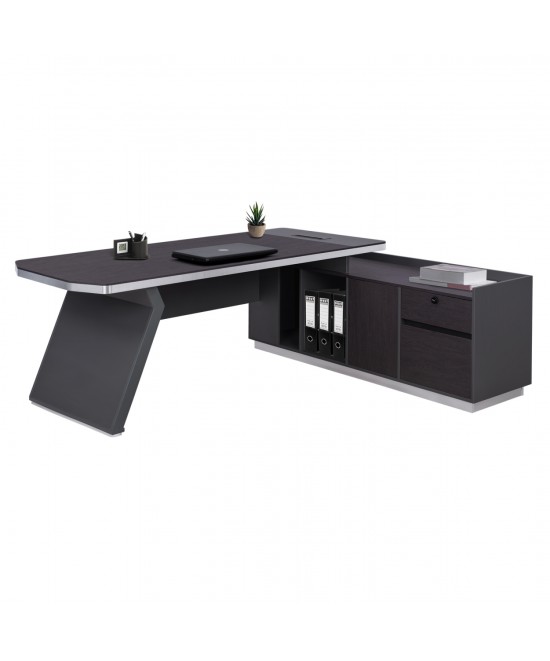 ΓΡΑΦΕΙΟ ΕΠΑΓΓΕΛΜΑΤΙΚΟ ΔΕΞΙΑ ΓΩΝΙΑ ROSEWOOD HM2084R 220X180X76Υ εκ.