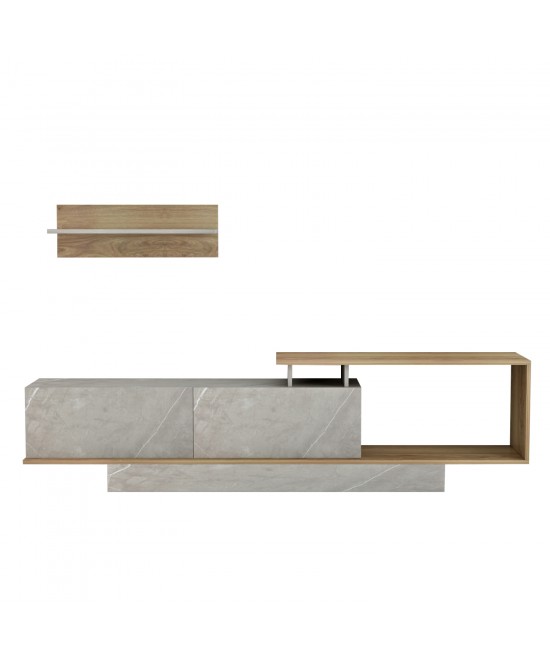 ΣΥΝΘΕΤΟ ΤΗΛΕΟΡΑΣΗΣ GARCELLE HM8904.14 ΜΕΛΑΜΙΝΗ ΦΥΣΙΚΟ-STONE TEXTURE 180x29,6x45Υεκ