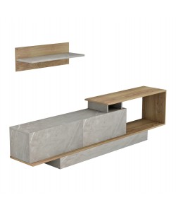 ΣΥΝΘΕΤΟ ΤΗΛΕΟΡΑΣΗΣ GARCELLE HM8904.14 ΜΕΛΑΜΙΝΗ ΦΥΣΙΚΟ-STONE TEXTURE 180x29,6x45Υεκ