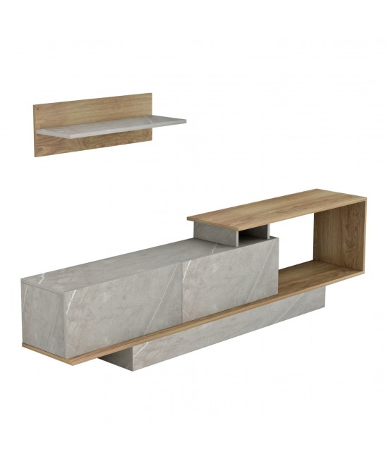 ΣΥΝΘΕΤΟ ΤΗΛΕΟΡΑΣΗΣ GARCELLE HM8904.14 ΜΕΛΑΜΙΝΗ ΦΥΣΙΚΟ-STONE TEXTURE 180x29,6x45Υεκ
