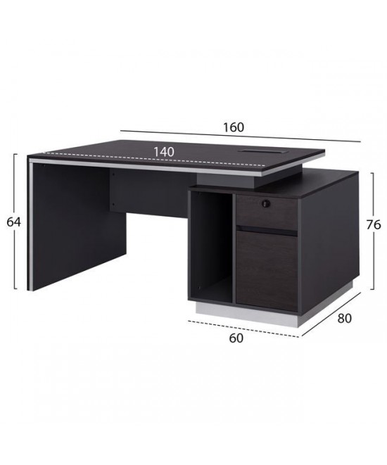 ΓΡΑΦΕΙΟ ΕΠΑΓΓΕΛΜΑΤΙΚΟ ΜΕ ΔΕΞΙΟ ΝΤΟΥΛΑΠΙ ROSEWOOD HM2087R 160X80X76Υ εκ.