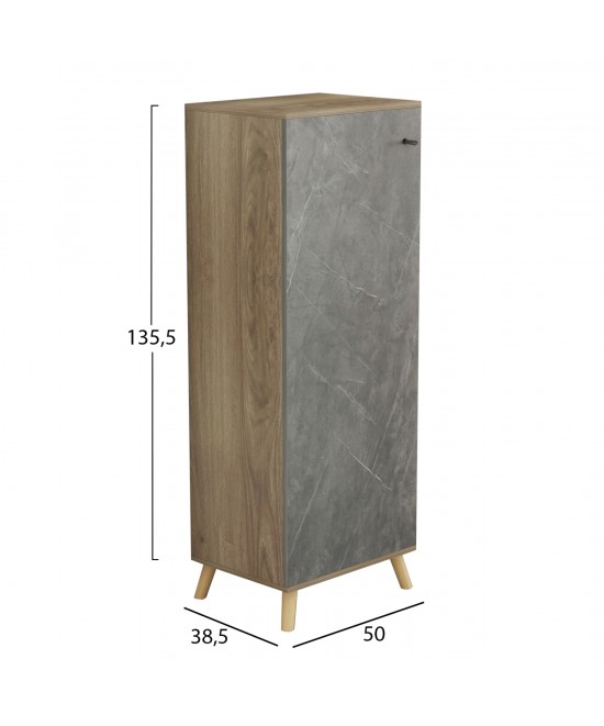 ΠΑΠΟΥΤΣΟΘΗΚΗ-ΝΤΟΥΛΑΠΙ ALVARO HM8954.14 ΜΕΛΑΜΙΝΗ SONAMA-STONE TEXTURE 50Χ38Χ135Yεκ.