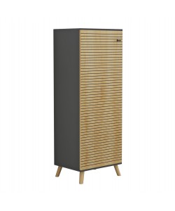 ΠΑΠΟΥΤΣΟΘΗΚΗ-ΝΤΟΥΛΑΠΙ ALVARO HM8954.15 ΜΕΛΑΜΙΝΗ ΑΝΘΡΑΚΙ-ΦΥΣΙΚΟ ΞΥΛΟΥ 50Χ38Χ135Yεκ.