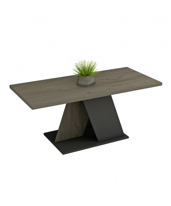 ΤΡΑΠΕΖΙ ΣΑΛΟΝΙΟΥ DILE HM9528.01 ΜΕΛΑΜΙΝΗ ΣΕ ΣΟΝΑΜΑ-ΓΚΡΙ 110x55x47Υεκ.