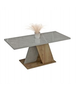 ΤΡΑΠΕΖΙ ΣΑΛΟΝΙΟΥ DILE HM9528.02 ΜΕΛΑΜΙΝΗ ΣΕ STONE TEXTURE ΓΚΡΙ-ΦΥΣΙΚΟ 110x55x47Υεκ.