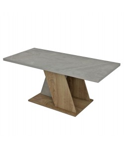 ΤΡΑΠΕΖΙ ΣΑΛΟΝΙΟΥ DILE HM9528.02 ΜΕΛΑΜΙΝΗ ΣΕ STONE TEXTURE ΓΚΡΙ-ΦΥΣΙΚΟ 110x55x47Υεκ.