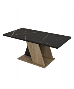 ΤΡΑΠΕΖΙ ΣΑΛΟΝΙΟΥ DILE HM9528.03 ΜΕΛΑΜΙΝΗ ΣΕ ΦΥΣΙΚΟ-ΜΑΥΡΟ ΜΑΡΜΑΡΟ 110x55x47Υεκ.