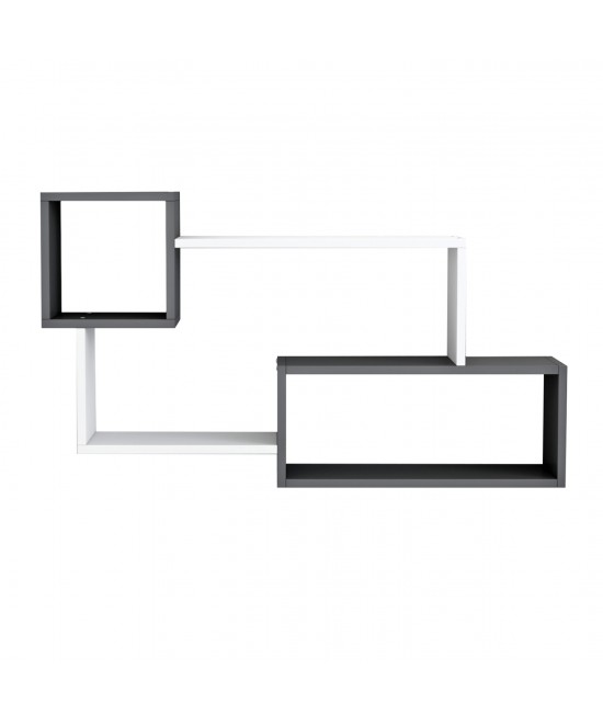 ΡΑΦΙΕΡΑ ΤΟΙΧΟΥ TANNER HM8948.12 ΜΕΛΑΜΙΝΗ ΣΕ ΓΚΡΙ-ΛΕΥΚΟ 90,5x20x51Υ εκ.