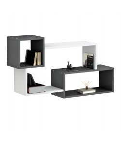 ΡΑΦΙΕΡΑ ΤΟΙΧΟΥ TANNER HM8948.12 ΜΕΛΑΜΙΝΗ ΣΕ ΓΚΡΙ-ΛΕΥΚΟ 90,5x20x51Υ εκ.