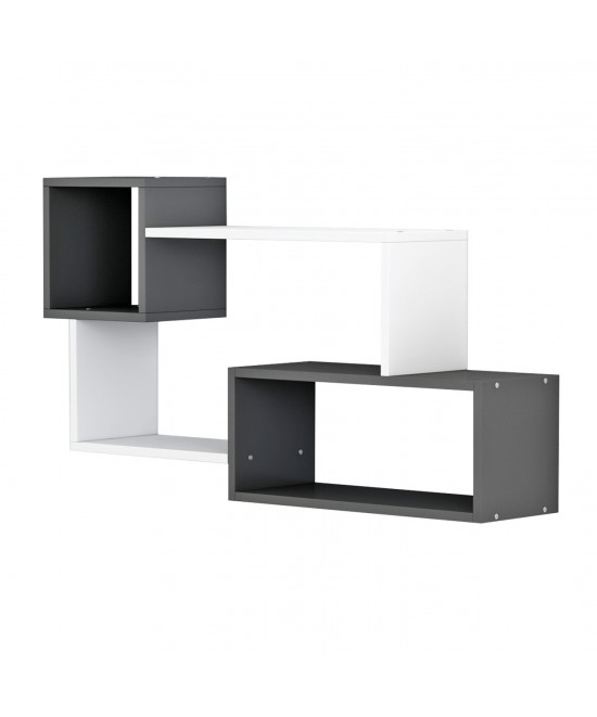 ΡΑΦΙΕΡΑ ΤΟΙΧΟΥ TANNER HM8948.12 ΜΕΛΑΜΙΝΗ ΣΕ ΓΚΡΙ-ΛΕΥΚΟ 90,5x20x51Υ εκ.