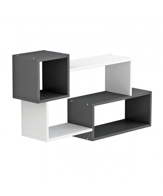 ΡΑΦΙΕΡΑ ΤΟΙΧΟΥ TANNER HM8948.12 ΜΕΛΑΜΙΝΗ ΣΕ ΓΚΡΙ-ΛΕΥΚΟ 90,5x20x51Υ εκ.