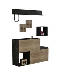 ΕΠΙΠΛΟ ΕΙΣΟΔΟΥ CERB HM8957.12 ΜΕΛΑΜΙΝΗ ΣΕ ΦΥΣΙΚΟ-ΜΑΥΡΟ ΜΑΡΜΑΡΟ 120x20x72Υεκ.