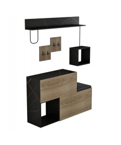 ΕΠΙΠΛΟ ΕΙΣΟΔΟΥ CERB HM8957.12 ΜΕΛΑΜΙΝΗ ΣΕ ΦΥΣΙΚΟ-ΜΑΥΡΟ ΜΑΡΜΑΡΟ 120x20x72Υεκ.