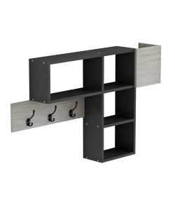 ΚΡΕΜΑΣΤΡΑ ΕΙΣΟΔΟΥ ΜΕ ΡΑΦΙΑ HARLAN HM8973.11 ΜΕΛΑΜΙΝΗ ΣΕ SONAMA-ΓΚΡΙ 99,5x15x61Υεκ.