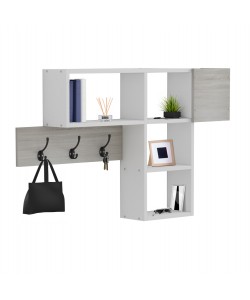 ΚΡΕΜΑΣΤΡΑ ΕΙΣΟΔΟΥ ΜΕ ΡΑΦΙΑ HARLAN HM8973.12 ΜΕΛΑΜΙΝΗ ΣΕ SONAMA-ΛΕΥΚΟ 99,5x15x61Υεκ.