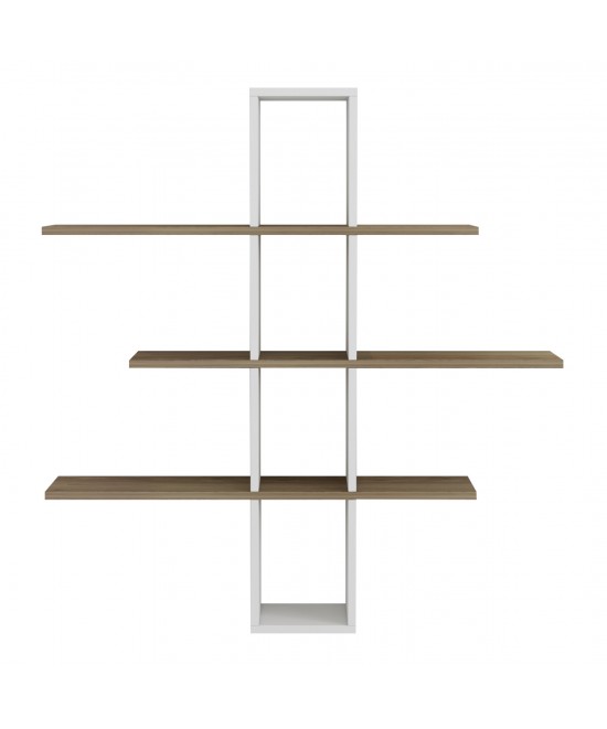 ΡΑΦΙΕΡΑ ΤΟΙΧΟΥ DOMINIC HM8976.11 ΜΕΛΑΜΙΝΗ ΣΕ ΦΥΣΙΚΟ-ΛΕΥΚΟ 96x19,5x101Υεκ.