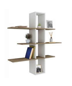 ΡΑΦΙΕΡΑ ΤΟΙΧΟΥ DOMINIC HM8976.11 ΜΕΛΑΜΙΝΗ ΣΕ ΦΥΣΙΚΟ-ΛΕΥΚΟ 96x19,5x101Υεκ.