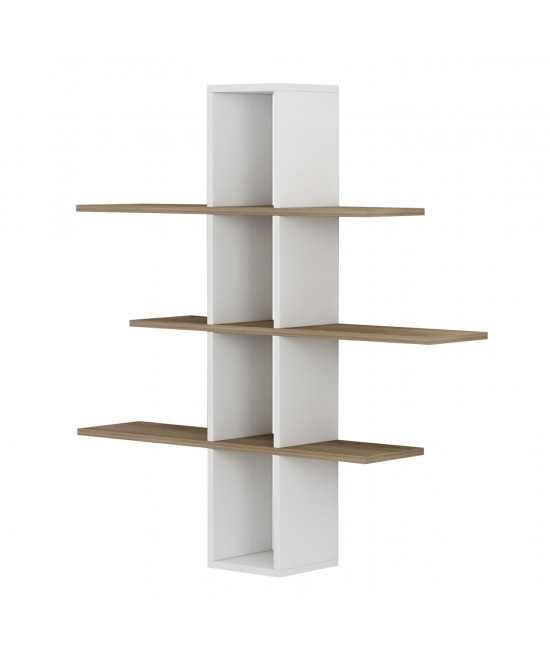 ΡΑΦΙΕΡΑ ΤΟΙΧΟΥ DOMINIC HM8976.11 ΜΕΛΑΜΙΝΗ ΣΕ ΦΥΣΙΚΟ-ΛΕΥΚΟ 96x19,5x101Υεκ.