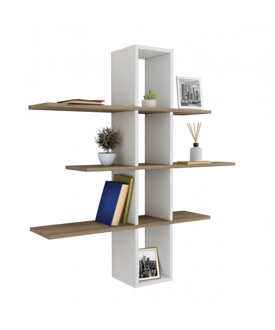 ΡΑΦΙΕΡΑ ΤΟΙΧΟΥ DOMINIC HM8976.11 ΜΕΛΑΜΙΝΗ ΣΕ ΦΥΣΙΚΟ-ΛΕΥΚΟ 96x19,5x101Υεκ.