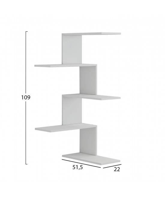 ΕΠΙΤΟΙΧΙΑ ΡΑΦΙΕΡΑ RORY HM8931.11 ΜΕΛΑΜΙΝΗ ΣΕ ΛΕΥΚΟ 22x51,5x109Υ εκ.