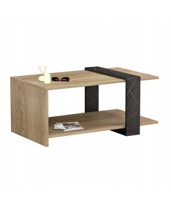 ΤΡΑΠΕΖΙ ΣΑΛΟΝΙΟΥ WILMA HM8950.12 ΜΕΛΑΜΙΝΗ ΣΕ ΦΥΣΙΚΟ-ΜΑΥΡΟ ΜΑΡΜΑΡΟ 80Χ50Χ35Υεκ.