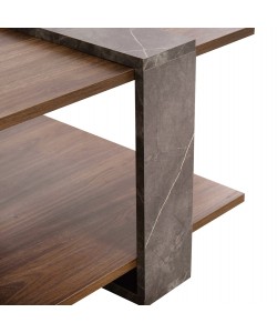 ΤΡΑΠΕΖΙ ΣΑΛΟΝΙΟΥ WILMA HM8950.13 ΜΕΛΑΜΙΝΗ ΣΕ ΦΥΣΙΚΟ-ΓΚΡΙ ΠΕΤΡΑ 80Χ50Χ35Υ εκ.