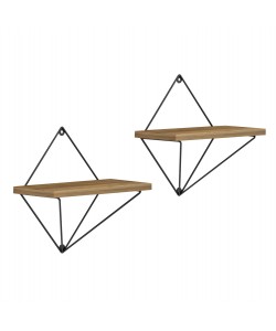 ΣΕΤ ΡΑΦΙΑ ΤΟΙΧΟΥ ZANNARD HM8929.11 ΜΕΤΑΛΛΟ ΜΑΥΡΟ-ΜΕΛΑΜΙΝΗ ΦΥΣΙΚΟ 30x14x30Υ εκ.