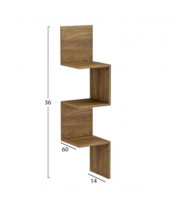 ΕΠΙΤΟΙΧΙΑ ΓΩΝΙΑΚΗ ΡΑΦΙΕΡΑ ILLUSION HM8935.11 ΜΕΛΑΜΙΝΗ ΣΕ ΣΚΟΥΡΟ ΦΥΣΙΚΟ 25x25x105,4Υεκ.