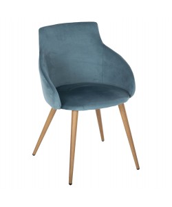 ΠΟΛΥΘΡΟΝΑΚΙ IVY ΒΕΛΟΥΔΟ ΤΙΡΚΟΥΑΖ ΚΑΙ ΜΕΤΑΛΛΙΚΑ ΠΟΔΙΑ HM8546.05 53x55x79Υεκ.