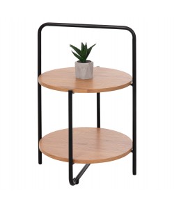 ΒΟΗΘΗΤΙΚΟ ΤΡΑΠΕΖΙ SYLO HM9618.01 MDF ΣΕ ΦΥΣΙΚΟ-ΜΑΥΡΟ ΜΕΤΑΛΛΟ Φ44x66Υεκ.