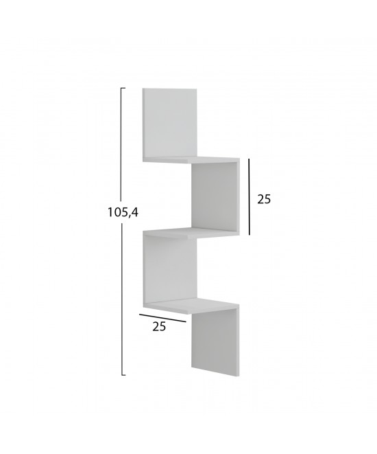 ΕΠΙΤΟΙΧΙΑ ΓΩΝΙΑΚΗ ΡΑΦΙΕΡΑ ILLUSION HM8935.12 ΜΕΛΑΜΙΝΗ ΣΕ ΛΕΥΚΟ 25x25x105,4Υεκ.