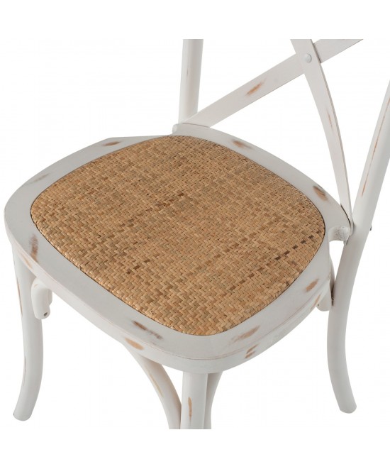 ΚΑΡΕΚΛΑ OWEN ΣΤΟΙΒΑΖΟΜΕΝΗ ΞΥΛΙΝΗ ΑΠΟ ΟΞΙΑ WHITE WASH ΧΡΩΜΑ ΜΕ ΧΙΑΣΤΙ ΠΛΑΤΗ HM8575.04 45x55,5x90 cm